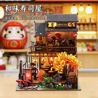Produsen Puzzle Kayu 3D DIY Model Restoran Sushi Miniatur Kit Kreatif DIY Rumah Miniatur Kit Kerajinan DIY untuk Dekorasi