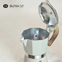 Induction 3Cup 150 Ml 6Cup 300 ML Stovetop Espresso Klasik Italia Aluminium Kopi Dengan Pegangan Sentuhan Lembut