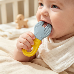 Jouet de dentition en silicone pour bébé, sans BPA, avec poignée souple, pour soulager les gencives, qualité alimentaire, soin buccal - Product Image 3