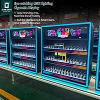 Étagère de présentation de tabac personnalisée, présentoir à cigarettes mural ou sur comptoir, présentoir de vente au détail avec boîte à lumière LED
