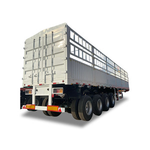 Semirremolque <span class=keywords><strong>Agrícola</strong></span> de Pared Alta al Mejor Precio para el Transporte de Animales y Vegetales con Reja - Product Image 1