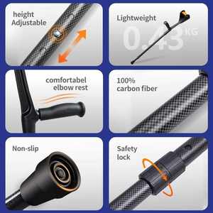 Tongkat Lipat Serat Karbon untuk Dewasa, Beban Maksimum 300lbs, Perlengkapan Rehabilitasi, Tongkat Lansia, Penjualan Langsung Pabrik - Product Image 2