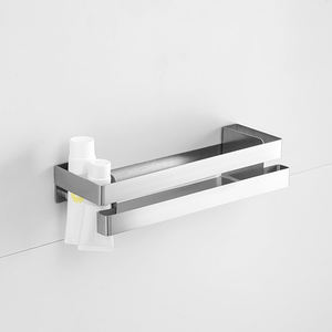 Étagère <span class=keywords><strong>de</strong></span> <span class=keywords><strong>salle</strong></span> <span class=keywords><strong>de</strong></span> <span class=keywords><strong>bain</strong></span> murale auto-adhésive en acier inoxydable améliorée <span class=keywords><strong>de</strong></span> 33 cm, sans perçage, pour raclette <span class=keywords><strong>de</strong></span> fenêtre - Product Image 4