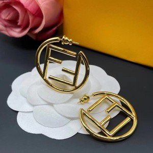 Luxury Fashion Jewelry 18k Gold Plated <strong>Earring</strong> Famous Brand 316 Stainless Steel Designer Letter <strong>FF</strong> <strong>Earrings</strong> - Product Image 2