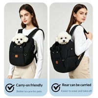 Sac à dos de transport portable et léger pour animaux de compagnie, avec poignée frontale et double bandoulière, idéal pour les voyages en extérieur, pour chats et chiens, accessoires pour animaux.