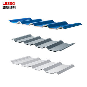 Tuiles de toit <span class=keywords><strong>Lesso</strong></span> Structure à deux couches avec couches d'isolation anti-vieillissement Panneau de toit composite creux en UPVC - Product Image 1