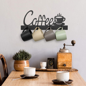 Soporte de Pared para Tazas de Café de Metal, Portavasos con Letrero de Café, Colgador de Tazas de Té para Bar, Organizador de Cocina, Exhibición - Product Image 4