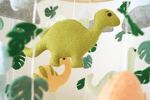 Baby Mobile <strong>Dinosaur</strong> Mobile <strong>Nursery</strong> with Pastel Dino Crib Mobile Hanging Mobile Kit Musical Mobile - Product Image 4