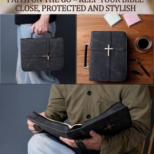 Meilleures ventes : Housse de protection pour livre de prières en cuir PU, sac de rangement pour livre de voyage, protège-livre anti-poussière - Product Image 6