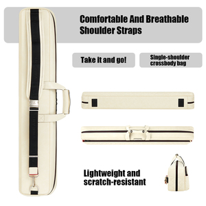 Hộp đựng gậy bi-a da microfiber cao cấp VIBRANT Coco Handle, chất lượng cao, 3 ngăn đựng gậy, 4 ngăn đựng phụ kiện, chống thấm nước, màu đen, 81cm - Product Image 2