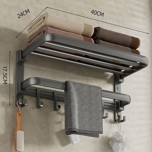 Estante para Toallas de Baño <span class=keywords><strong>Sin</strong></span> Taladrar; Porta Toallas de Baño Integrado para Baño, <span class=keywords><strong>Ducha</strong></span>, Aseo - Product Image 5