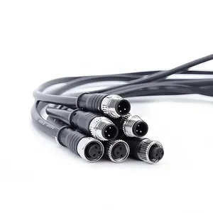 Wasserdichtes Kabel M8 M12 Pvc-Reinigungsdraht Männlich Weiblich 3 4 5 6 8 Pin Plattenhalterung Kreisförmiger Sensor M12 Anschluss