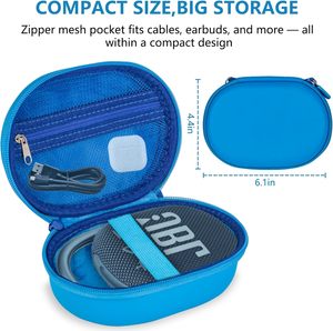 Estuche rígido portátil de EVA para <span class=keywords><strong>JBL</strong></span> Clip5 y <span class=keywords><strong>Clip4</strong></span>, estuche de transporte para altavoz Bluetooth mini con correa para el hogar, exteriores y viajes (azul) - Product Image 6