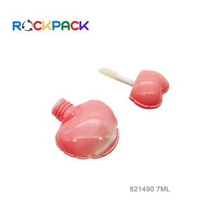 Envase de Tubo de Brillo Labial Vacío de 7 ml, Diseño Lindo <span class=keywords><strong>en</strong></span> Forma de Corazón Rosa Plateado - Product Image 4