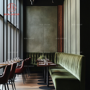 Juego de Muebles de Lujo Modernos para Restaurante de Hotel, Asientos de Terciopelo, Silla de Cuero, Mesa de Madera, Cafetería, <span class=keywords><strong>Bistro</strong></span> - Product Image 3