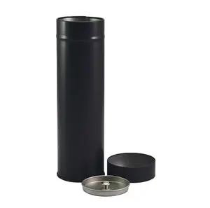 高品质金属罐茶叶包装双盖圆形锡罐气密锡管