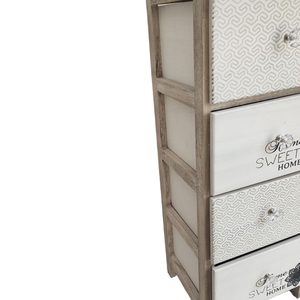 Armoire de rangement moderne en bois <span class=keywords><strong>à</strong></span> 5 tiroirs avec poignées en cristal pour chambre <span class=keywords><strong>à</strong></span> coucher, salon, organisation de la garde-robe - Product Image 4