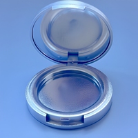 Poudre compacte de maquillage fixatrice en plastique ABS ultra-mince argenté pulvérisé ; Illuminateur et blush 5g