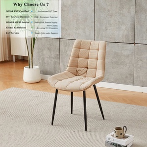 Chaise de salle à manger économique, best-seller, couleur kaki, pour cuisine, <span class=keywords><strong>restaurant</strong></span>, style contemporain, minimaliste, en tissu lin. - Product Image 1