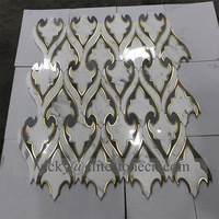 Nouvelle conception de carreaux de mosaïque en laiton, motif artistique moderne, carré, créatif, pour crédence murale, prix de gros Foshan