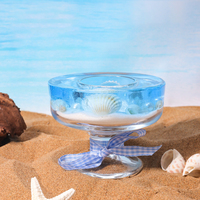 Soleil sur la plage Blue Sea Candle Cup Ocean Wind Beach Shells Forme unique Jelly Wax Bougie parfumée Décoration