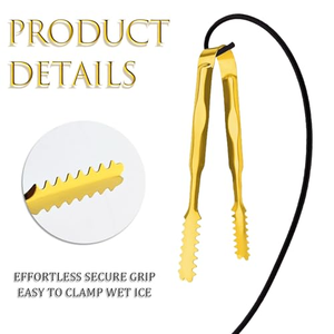 Pince à glace en acier inoxydable pour seau à glace, petite pince de service avec dents à prise ferme, outils de barman, ustensiles de cuisine pour apéritifs - Product Image 2
