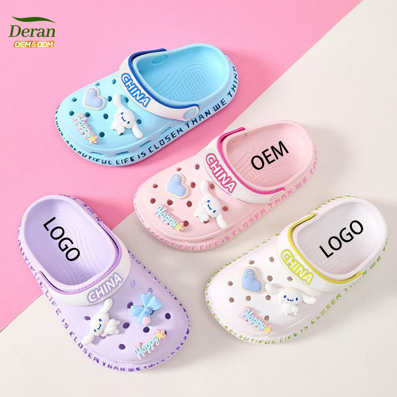 DERAN OEM Echo Clogs оптовая продажа новая стильная детская садовая обувь для мальчиков и девочек Мультяшные летние тапочки высокого качества для детей