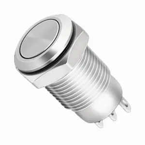 NO NC Switch 3Pin Latching/Momentary Push-Button Switch Waterproof Small Size Push Button 10MM, 12MM