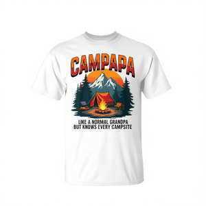 T-shirt da campeggio Campapa a maniche corte, girocollo unisex, stampa digitale, design outdoor - Product Image 2