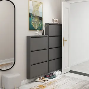Cheap Price Space Saving Bedroom Furniture Steel Small Space Shoe Cabinet With Door