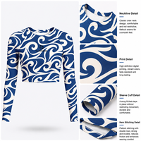 Haut court anti-UV UPF50+ pour femme, style Rashguard tendance et sexy, chemises à manches longues pour la plage et le surf, idéal pour les marques de maillots de bain e-commerce