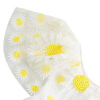 Robe en tulle brodée marguerites pour filles, robe de princesse à manches volantées pour enfants, robe de fête florale blanche coupe trapèze pour enfants ODM
