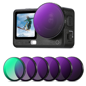 Kit de filtres K&F Concept 6 pièces CPL ND8 ND16 ND32 ND64 ND256 pour DJI Action 6, filtre polarisant à densité neutre à clipser CPL ND - Product Image 1