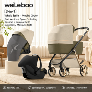 Passeggino di Lusso 3-in-1 in Lega di Alluminio, Pieghevole con Navicella, <span class=keywords><strong>per</strong></span> Bambini 0-3 Anni, in Offerta - Product Image 1