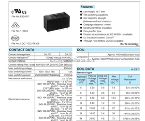 รีเลย์กำลังสูงขนาดเล็ก HF115FK รุ่น HF115FK-12-H3T รีเลย์กำลังไฟฟ้าแบบครบชุด - Product Image 3