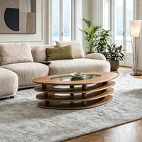 Table basse de luxe créative et moderne, table basse design irrégulière en bois pour salon, en vente