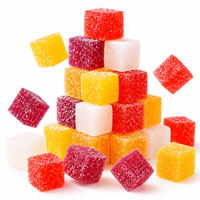 Bonbons Gommeux Cube Saveur Fruits Sucrés-Aigres Halal Vente en Gros Personnalisée OEM Marque Privée TIK TOK Sac en Vrac