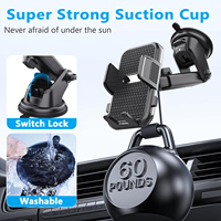 Nouveau support de téléphone flexible réglable en ABS avec rotation à 360 degrés pour montage sur pare-brise de voiture pour smartphones