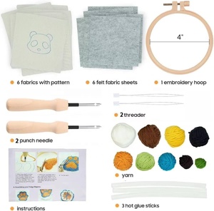 ชุดอุปกรณ์ทำพรมปักมือแบบ Punch Needle ลายดอกไม้ แบรนด์ XIXI ทำจากโพลีเอสเตอร์ - Product Image 6
