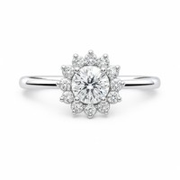 Bague de fiançailles classique en argent sterling S925 avec moissanite 1 carat D, 3g