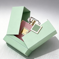 Boîte de parfum vide en carton rigide bleu à double porte, design personnalisé, emballage de luxe pour parfum et cosmétiques
