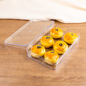 Boîte en plastique rectangulaire transparente avec couvercle, boîte de rangement multi-usages pour biscuits, pâtisseries, collations, cadeaux, présentation à domicile ou en magasin - Product Image 2