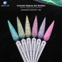 Échantillon gratuit Gel de construction pour ongles à paillettes nébuleuses inodore sans HEMA Gel d'extension pour ongles à paillettes 12 couleurs Gel de construction pour ongles nébuleuses