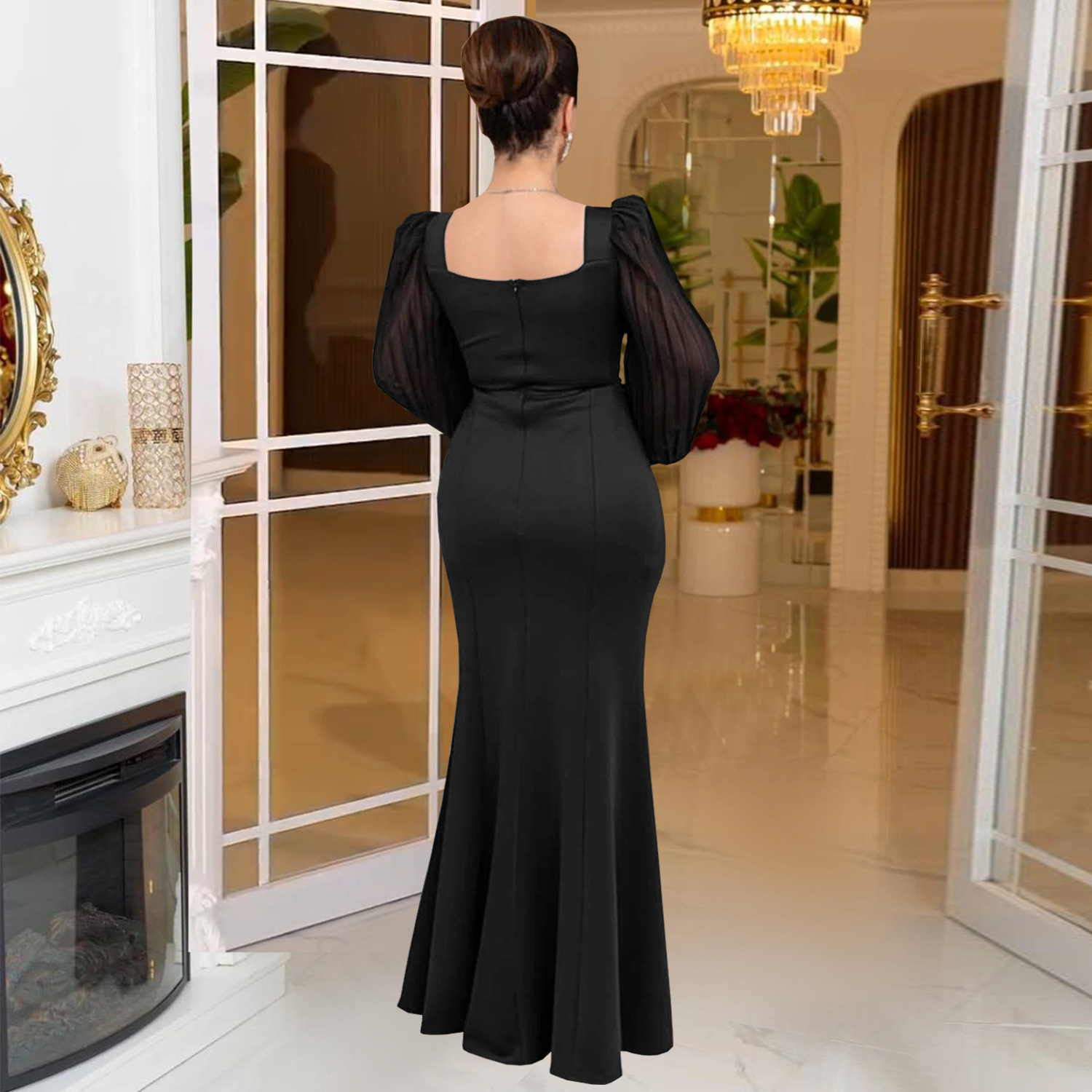 Elegant Black Mermaid Long Dress 2025 | Formal & Stylish Black Dress for  Women - Perfect for Summer Occasions