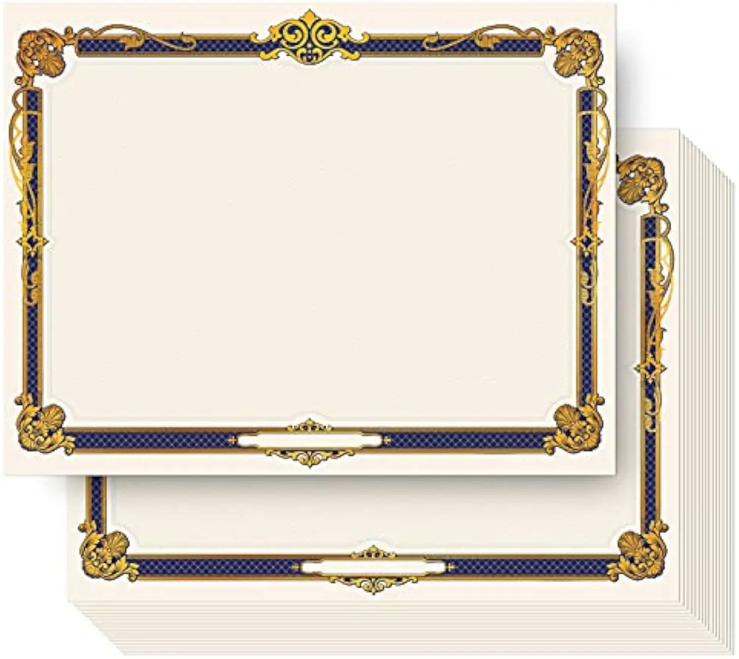 Hoja de oro personalizada Papel de Certificado de premio en blanco 8,5X11 pulgadas Tamaño de membrete Certificado de hojas de papel de autenticidad