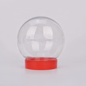 Vente en gros PET 600ml <span class=keywords><strong>plastique</strong></span> <span class=keywords><strong>transparent</strong></span> en forme de <span class=keywords><strong>boule</strong></span> bouteille transparente biscuit biscuit pot de bonbons bouteille de lumière de Noël - Product Image 2