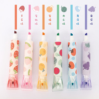 Stylo surligneur à Double tête en forme de Fruit mignon, pour bricolage, Graffiti, dessin artistique, marqueur, Stiopnery, 6 pièces/ensemble