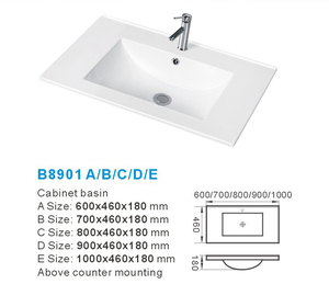 Tamaño rectangular Sanita Ry Ware Superficie sólida Lavabo CabinetBath Fin Edge Lavabo Gabinete Lavabo - Product Image 3