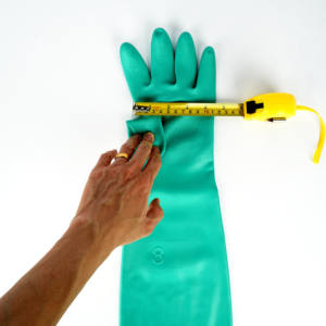 Grüne Nitril handschuhe 45cm lang 22mil industrielle chemikalien beständige säure alkali öl beständige Handschuhe zur Reinigung der Automobili ndustrie - Product Image 6