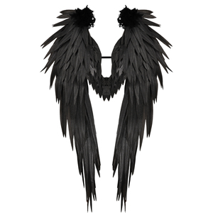 <span class=keywords><strong>Ali</strong></span> da Angelo Nere Eleganti in Gommapiuma 180*110 cm, Accessori <span class=keywords><strong>di</strong></span> Scena con Piume Artificiali per Eventi Cosplay e Feste <span class=keywords><strong>di</strong></span> Halloween - Product Image 1